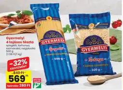 Spar Gyermelyi 4 tojásos tészta ajánlat