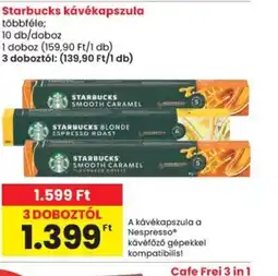 Spar Starbucks kávékapszula ajánlat