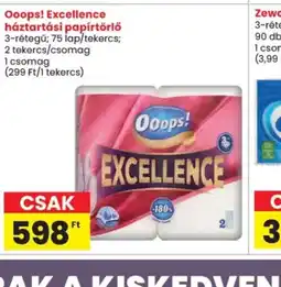 Spar Ooops! Excellence háztartási papírtörlő ajánlat