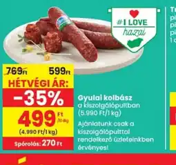 Spar Gyulai kolbász ajánlat