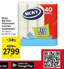 Tesco Nicky Big Pack Chamomile scented toalettpapír ajánlat