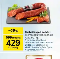 Tesco Csabai lángolt kolbász ajánlat