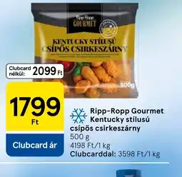 Tesco Ripp-Ropp Gourmet Kentucky stílusú csípős csirkeszárny ajánlat
