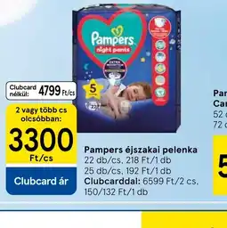 Tesco Pampers éjszakai pelenka ajánlat