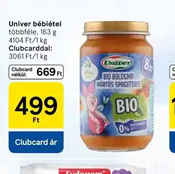 Tesco Univer bébiétel ajánlat