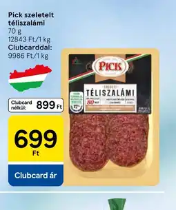 Tesco Pick szeletelt téliszalámi ajánlat
