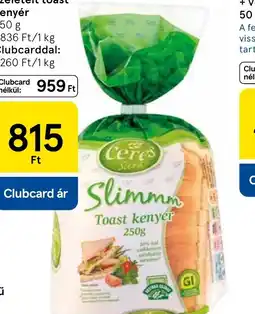 Tesco Ceres Slimmm szeletelt toast kenyér ajánlat