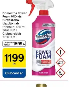 Tesco Domestos Power Foam WC- és fürdőszoba-tisztít hab ajánlat