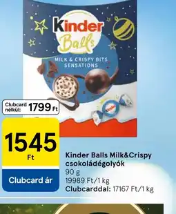 Tesco Kinder Balls Milk&Crispy csokoládégolyk ajánlat