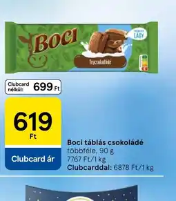 Tesco Boci táblás csokoládé ajánlat