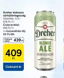 Tesco Dreher dobozos sörkülönlegesség ajánlat
