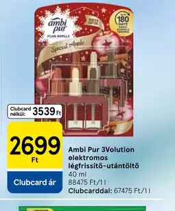 Tesco Ambi Pur 3Volution elektromos légfrissítő-utántöltő ajánlat