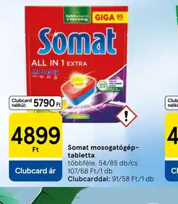 Tesco Somat mosogatgép-tabletta ajánlat