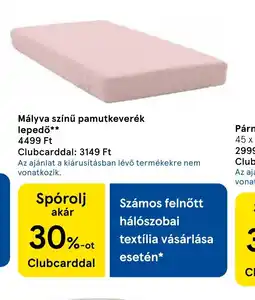 Tesco Mályva színű pamutkeverék lepedő ajánlat