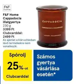 Tesco F&F Home Cappadocia illatgyertya ajánlat