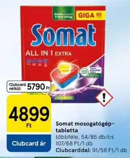 Tesco Somat Mosogatógép Tabletta ajánlat