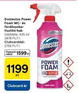 Tesco Domestos Power Foam WC és fürdőszoba tisztító hab ajánlat