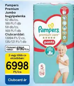 Tesco Pampers Premium Jumbo bugyipelenka ajánlat