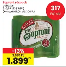 Spar Soproni sörpack ajánlat