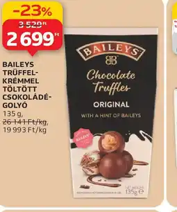 Auchan Baileys Trüffel-krémmel töltött csokoládé-goly ajánlat