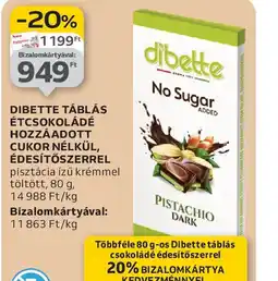 Auchan Dibette Táblás Étcsokoládé ajánlat