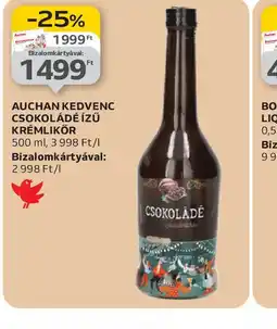 Auchan Auchan Kedvenc Csokoládé ízű Krémlikőr ajánlat