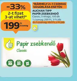 Auchan Auchan Tipp Papír Zsebkendő ajánlat