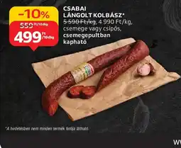Auchan Csabai Lángolt Kolbász ajánlat