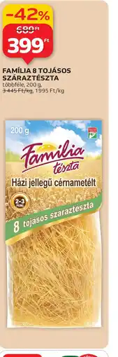 Auchan Familia 8 tojásos száraztészta ajánlat