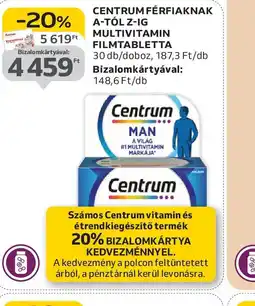 Auchan Centrum Férfiaknak A-tl Z-ig Multivitamin ajánlat