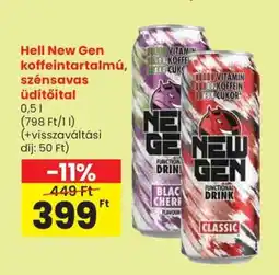 Spar Hell New Gen koffeintartalmú, szénsavas üdítőital ajánlat