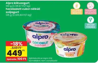 Spar Alpro kókuszgurt ajánlat