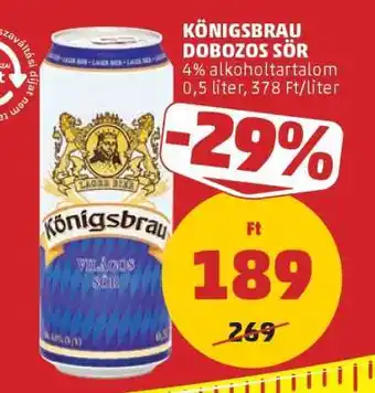 PENNY Königsbrau Dobozos Sör ajánlat