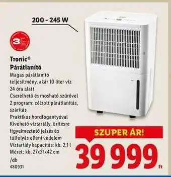 Lidl Tronic Párátlanító ajánlat
