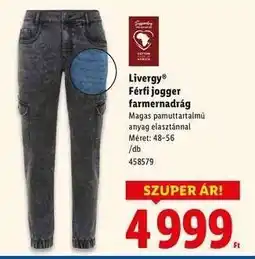 Lidl Livergy Férfi jogger farmernadrág ajánlat