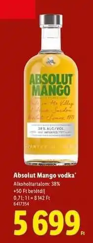 Lidl Absolut Mango vodka ajánlat
