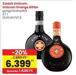 Spar Zwack Unicum, Unicum Orange Bitter ajánlat