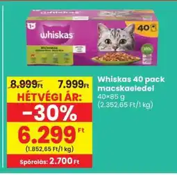 Spar Whiskas 40 pack macskaeledel ajánlat