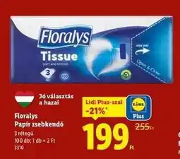 Lidl FLORALYS Papír zsebkendő ajánlat