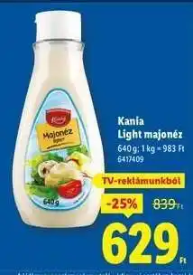 Lidl KANIA Light majonéz ajánlat