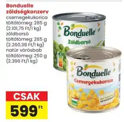 Spar Bonduelle zöldségkonzerv ajánlat
