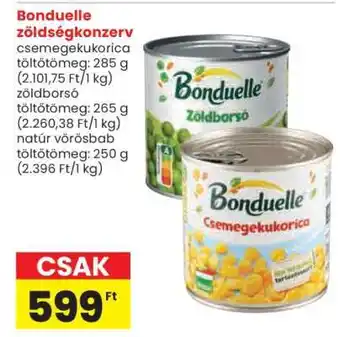 Spar Bonduelle zöldségkonzerv ajánlat