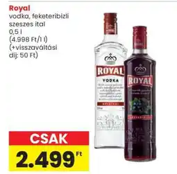Spar Royal vodka, feketeribizli szeszes ital ajánlat