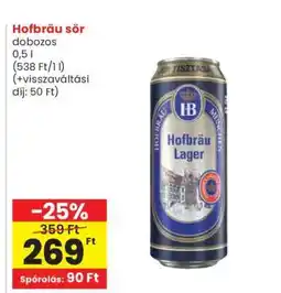 Spar Hofbräu sör ajánlat