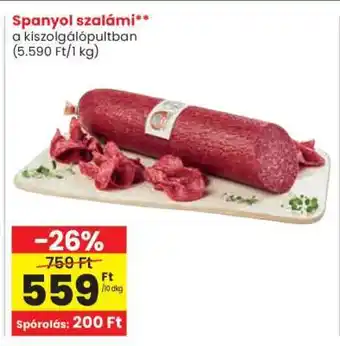 Spar Spanyol szalámi ajánlat