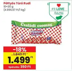 Spar PÖTTYÖS Túró Rudi ajánlat