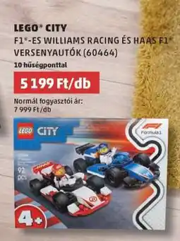 PENNY LEGO CITY F1 -ES WILLIAMS RACING ÉS HAAS F1 VERSENYAUTÓK (60464) ajánlat