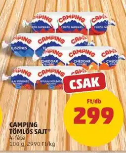 PENNY CAMPING Tömlős sajt ajánlat