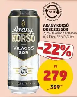 PENNY Arany Korsó Dobozos Sör ajánlat