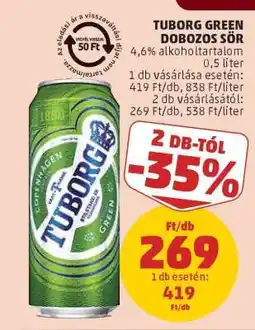PENNY Tuborg Green dobozos sör ajánlat